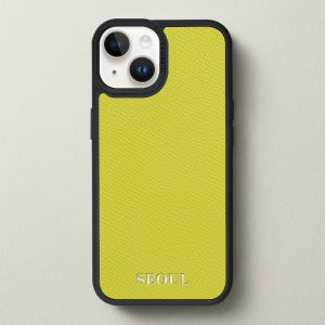 케이스어스 독일 노블레사 가죽 맥세이프 각인 커스텀 케이스 라임, 아이폰15