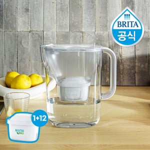 브리타 정수기 스타일에센셜 쿨 2.4L 화이트+기본필터 1입+추가필터 12입 (1년 구성팩)