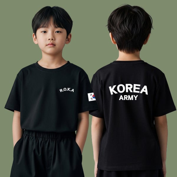 유아 아동 ROKA 로카티 주니어 코리아아미 주문제작 커스텀 반팔티 쿨매쉬 기능성 반티 해군 군인 군대 군용