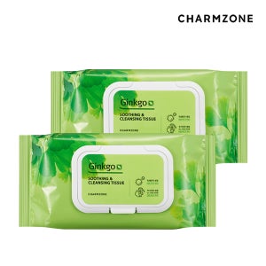 참존 징코 수딩 앤 클렌징 티슈 353g 미세먼지 선크림세정 70매, 2개
