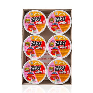 농심 김치사발면 컵라면 김치라면 대용량 한박스 캠핑라면 86g, 6개