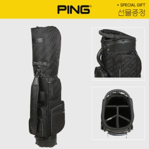 우산선물 핑 골프웨어 남성 로고 패턴 캐디백 남자 자카드 캐디백 블랙 E7CB001