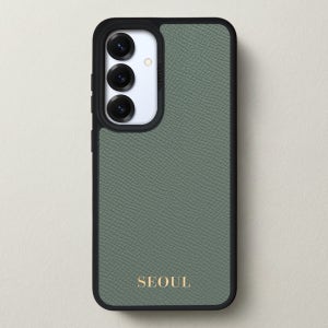 케이스어스 독일 노블레사 가죽 맥세이프 각인 커스텀 케이스 세이지그린, 갤럭시S25