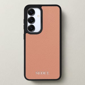 케이스어스 독일 노블레사 가죽 맥세이프 각인 커스텀 케이스 베이비핑크, 갤럭시S25