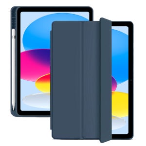 애플펜슬 수납 스마트커버 케이스 베이직 딥블루, 아이패드 10-11세대 27.7cm(10.9인치)