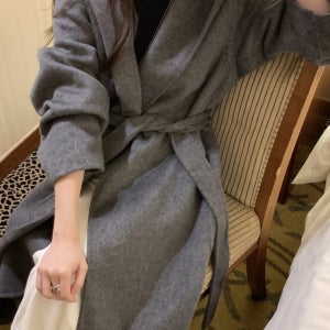 후드 롱 WOOL핸드메이드 코트 울코트 여성 겨울 오버핏 롱ct