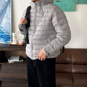 남자 경량패딩 워터프루프 방수 오버핏 후드 경량 남자 숏패딩
