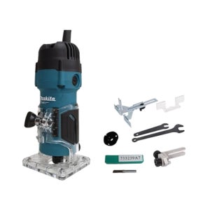 마끼다 목공 홈파기 깊이조절 투명베이스 530W 전동 트리머 루터기 인테리어 목공기계