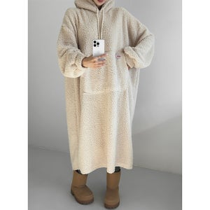 양털 어그퍼 후드끈 롱원피스 BYH618 빅사이즈 여성 의류 쇼핑몰 여자 큰옷