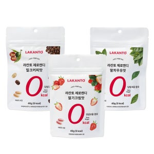 라칸토 제로캔디 3가지 맛 (밀크커피, 말차우유,딸기크림) 나한과 무설탕캔디 제로칼로리