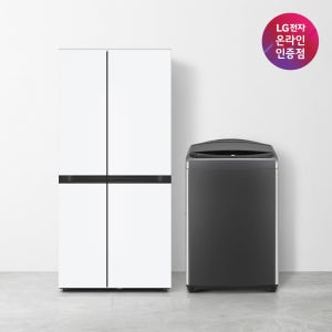 LG 디오스 AI 오브제컬렉션 냉장고 (양문형) + LG 통돌이 세탁기 (S836MQQ012 + T19MX8A)