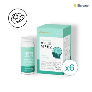 바이크롬 뇌 유산균 NVP-2106 NK4146 뇌건강 유산균 30캡슐, 6개