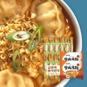 [금미옥] 만두탕면 (바삭만두+안성탕면 2개 증정) 교자 고기 중화만두 885g