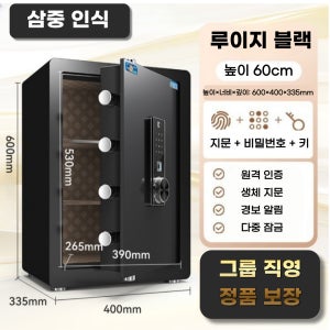 스틸락 스마트금고 가정용 지문인식 비밀 대형 현금 돈통 지폐보관함 삼중인식, 블랙