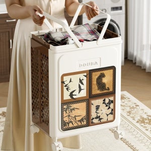 접이식 빨래바구니 이동식 세탁바구니 대형 50리터