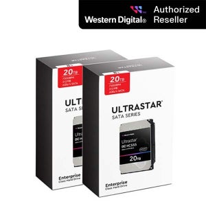 공식인증점 WD ULTRASTAR HC555 패키지 20TB 2팩 WUH722020CLE6L4 SATA3/7200RPM/512MB