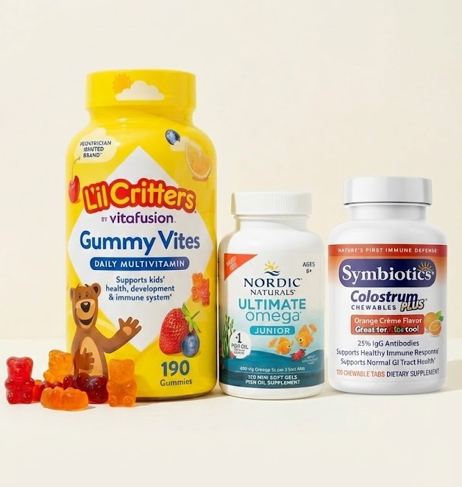 <b>심바이오틱스</b> + 노르딕 오메가 + 릴리크리터스 <b>키즈</b> 데일리 3종 세트, 2개월