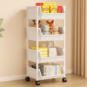 솜솜스퀘어 이동식 트롤리 수납선반 바퀴형 정리함