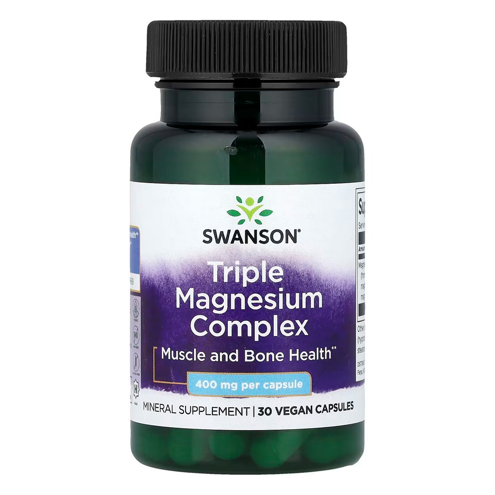 스완슨 <b>트리플 마그네슘 컴플렉스 400mg</b> 30비건캡슐