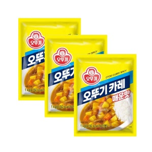 오뚜기카레 매운맛 1kg 3개 분말 과립형 대용량 업소용 식자재