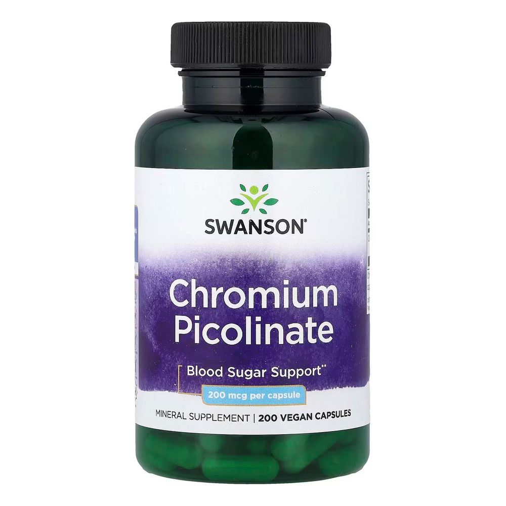 스완슨 <b>크로뮴</b> 크롬 <b>피콜리네이트 200mcg</b> <b>200</b>비건캡슐