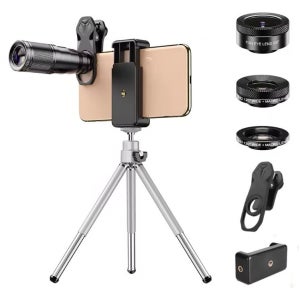 에이펙셀 4in1 스마트폰용 렌즈 키트 핸드폰 호환 망원 매크로 어안 광각 삼각대 포함