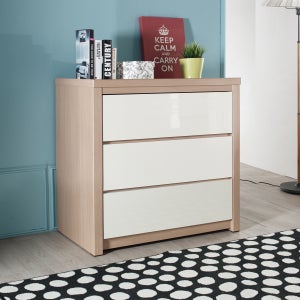 가구일상 광폭 대형 깊은 서랍장 900, 3단, 오크화이트