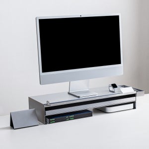 일리안 피카 듀얼 메탈 모니터 받침대 철제 데스크 선반