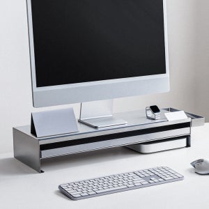 일리안 피카 듀얼 메탈 모니터 받침대 철제 데스크 선반