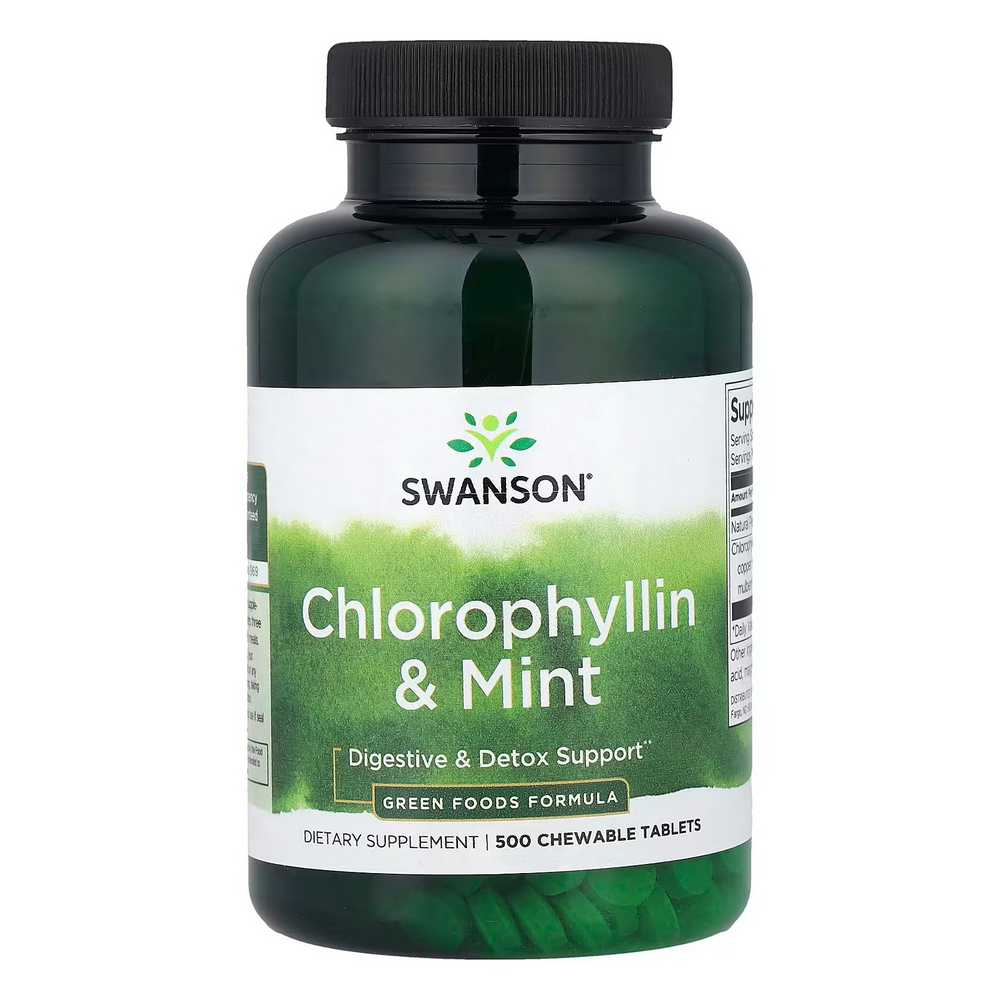 스완슨 <b>클로로필린</b> 앤 민트 500 츄어블타블렛