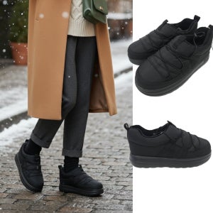 [백화점판] 리복 비트닉 패딩 슬립온 여성 방한화 겨울 신발 따뜻한 털슬리퍼 방한슈즈