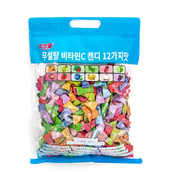 무란왕 무설탕 12가지맛 비타민C 민트 미니 캔디 800g