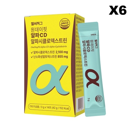헬씨허그 원데이 핏 알파CD 알파시클로덱스트린 3g 14포, 6개