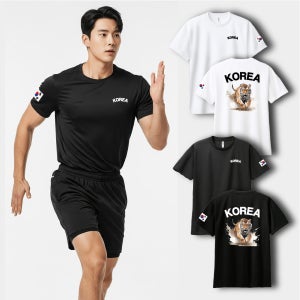 코리아타이거 기능성 스포츠 티셔츠 반팔 운동복 런닝 코리아아미 로카티
