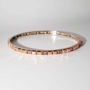 14k 18k 모이사나이트 투톤 뱅글팔찌 3.5mm 슬림 골드 데일리 팔찌