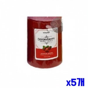 양초 향초 스트로베리 x5개 6x7.5cm 글라스 캔들 캔들용품