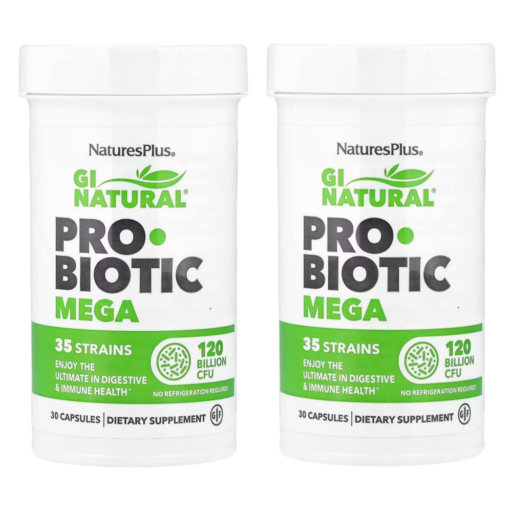 네이처스플러스 <b>GI</b>네추럴 <b>프로바이오틱 메가 1200억</b> 30캡슐, 2개