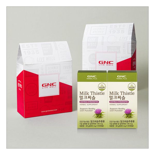 [GNC] <b>밀크씨슬</b> K (60캡슐) 60일분 x 2개 선물세트 482318