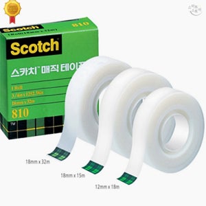 SCS 매직테이프 투명 무광 필기용 리필테이프 12mm 18m 260개