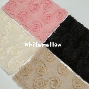 르아브르 레이스 로즈 장미 밍크 털원단 5칼라 엠보싱 자수 예쁜 고급스러운