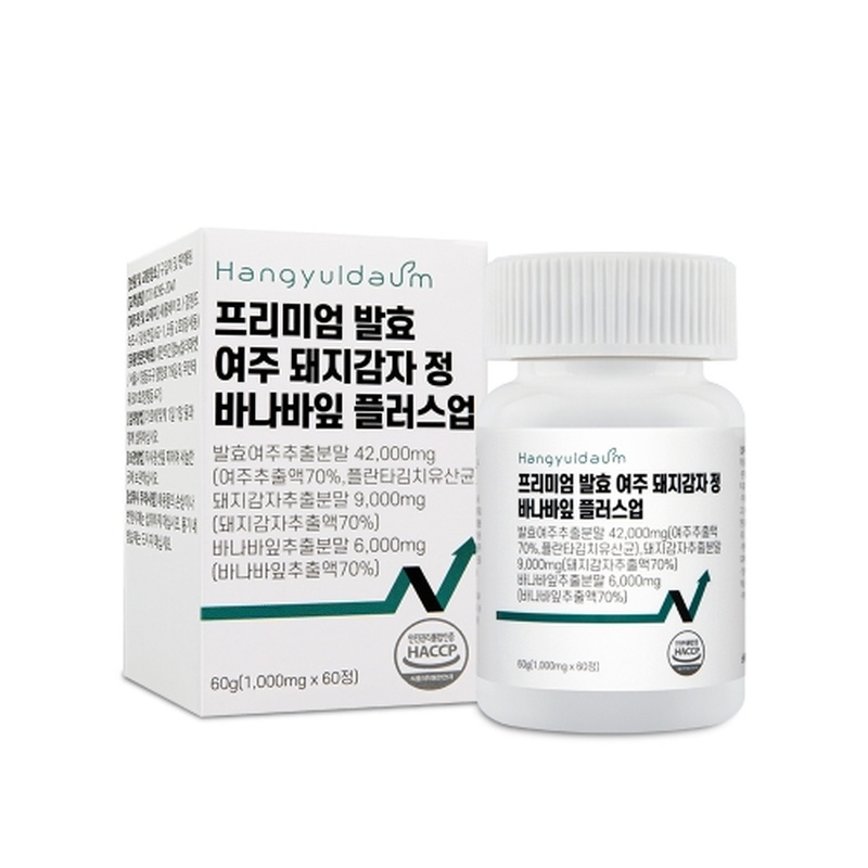 한결다움 <b>프리미엄</b> 발효 여주 돼지감자 정 바나바잎 플러스업 1000mg x 60정