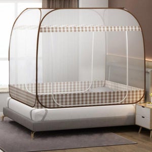 양문형 사각 모기장 바닥있는 대형 캐노피 1인 아기 침대 텐트 패밀리