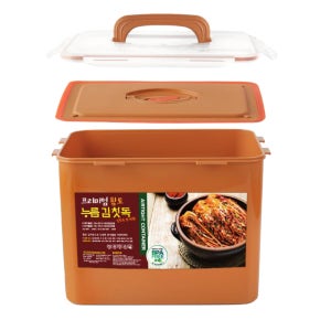 국산 황토 누름판 김장 김치통 프리미엄 실리콘 패킹 대형밀폐용기 김장통 장아찌용기