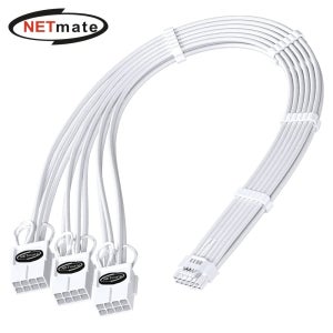 12VHPWR Netmate to PCI-e 8핀x3 케이블 30cm White 변환 카드