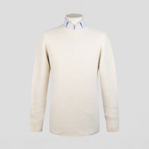 드루모어 남성 램스울 니트 스웨터 크루넥 아이보리 D8W103G 125 D41