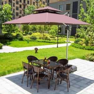 DIPYLON 야외테이블 파라솔 라탄세트 4인 6인 정원