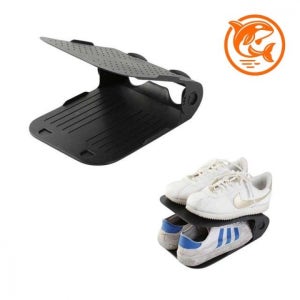 신발 보관함 다용도 수납정리 신발랙 블랙 상승형 신발정리대