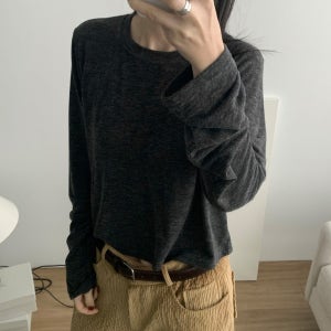 [당일발송] 아웃핏 에디스 티셔츠 에디스티 여리핏 베이직 긴팔 스판티 (2c)