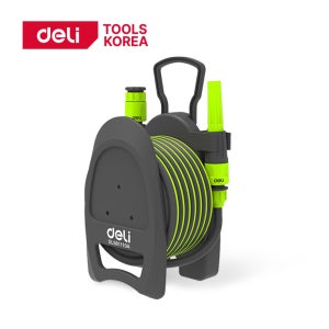 델리툴즈 10m 릴호스 물호스 물분사기 스프레이건 세차 정원 청소용 DL581110A