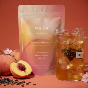 복숭아향 피치 우롱차 블렌딩 티백 25개입 카페스타